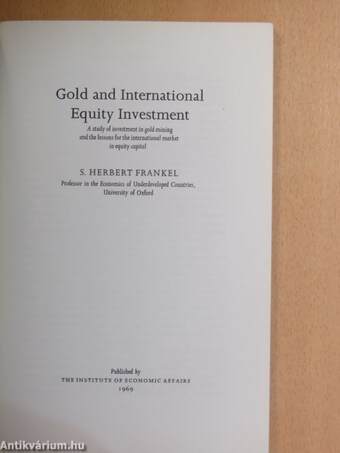 Gold and International Equity Investment