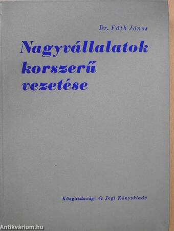 Nagyvállalatok korszerű vezetése