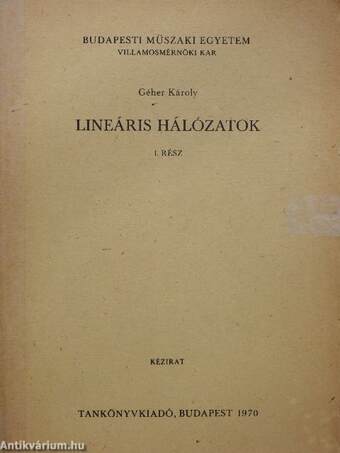 Lineáris hálózatok I. 