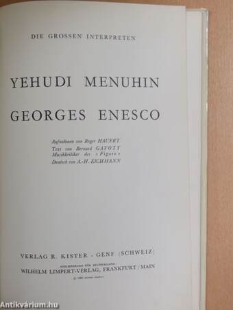 Yehudi Menuhin - Georges Enesco