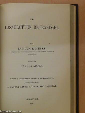 Dr. Jendrássik Jenő tanár hátrahagyott iratai/Az újszülöttek betegségei