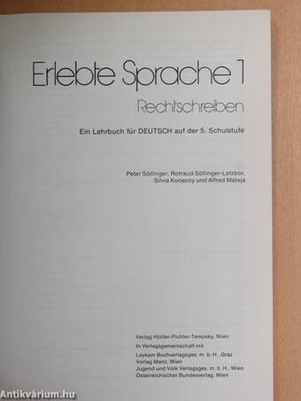 Erlebte Sprache 1. - Rechtschreiben 