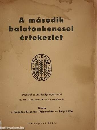Politikai és gazdasági tájékoztató 1948. november 12.