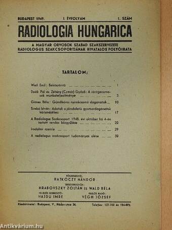 Radiologia Hungarica 1949/1.