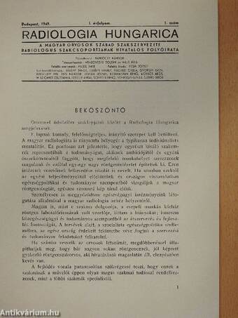 Radiologia Hungarica 1949/1.