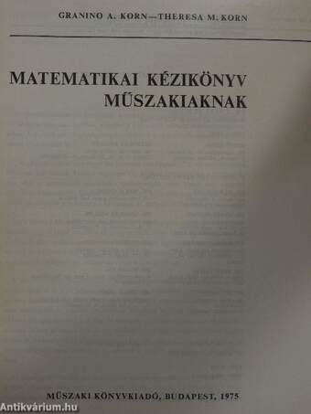 Matematika kézikönyv műszakiaknak