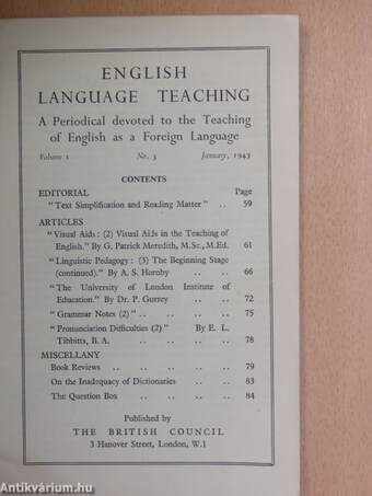 English Language Teaching January 1947