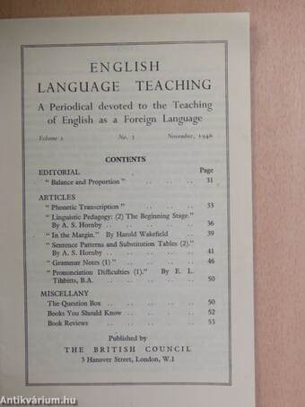 English Language Teaching November 1946