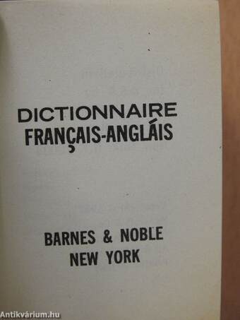 English-french dictionary/Dictionnaire francais-angláis (minikönyv)