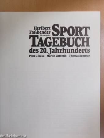 Sporttagebuch des 20. Jahrhunderts