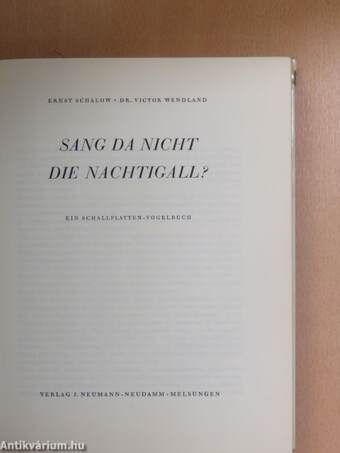 Sang da nicht die Nachtigall? - Lemezmelléklettel