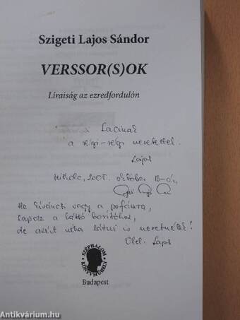 Verssor(s)ok (dedikált példány)