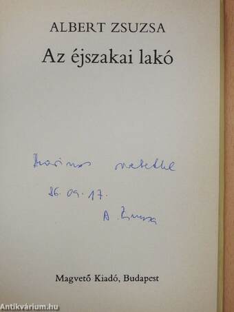 Az éjszakai lakó (dedikált példány)