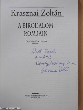 A birodalom romjain (dedikált példány)