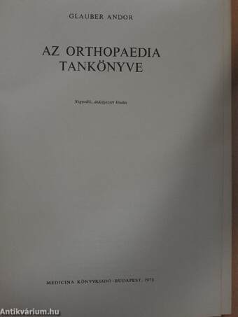 Az orthopaedia tankönyve