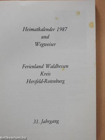 Heimatkalender 1987 und Wegweiser