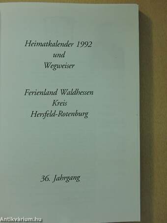 Heimatkalender 1992 und Wegweiser