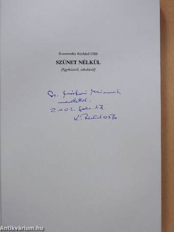 Szünet nélkül (dedikált példány)