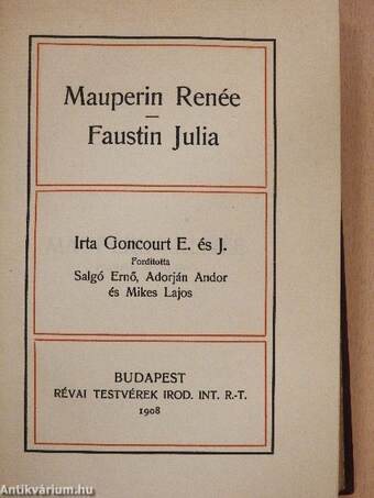 Mauperin Renée/Faustin Julia