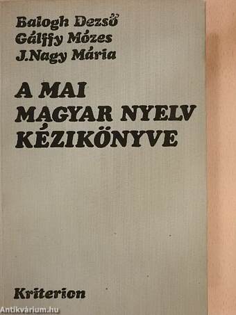 A mai magyar nyelv kézikönyve
