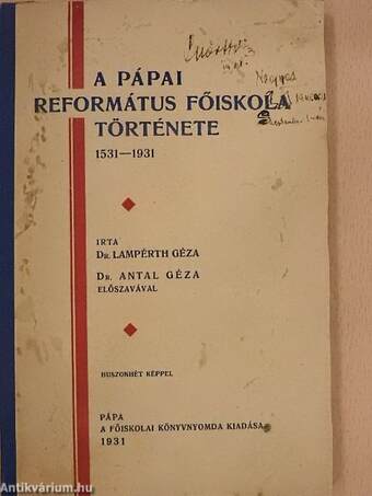 A pápai református főiskola története