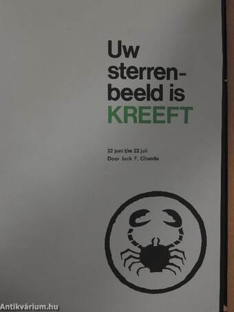 Uw sterrenbeeld is Kreeft