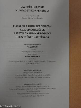 Fiatalok a munkaerőpiacon - Kezdeményezések a fiatalok munkaerő-piaci helyzetének javítására