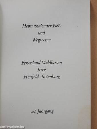 Heimatkalender 1986 und Wegweiser