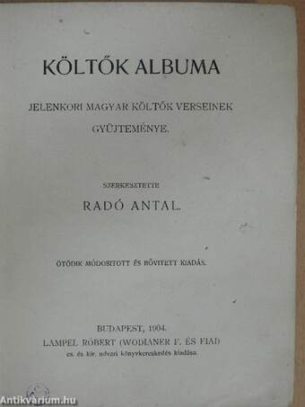 Költők albuma (rossz állapotú)