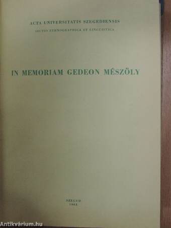 Nyelv és irodalom I-II./In memoriam Gedeon Mészöly