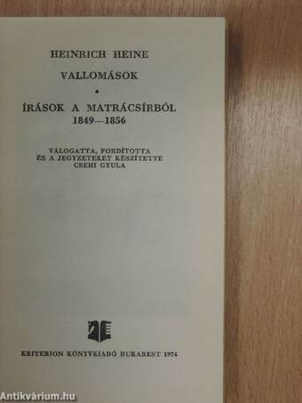 Vallomások - Írások a matrácsírból