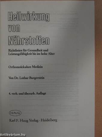 Heilwirkung von Nährstoffen