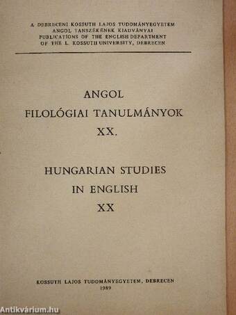 Angol filológiai tanulmányok XX.