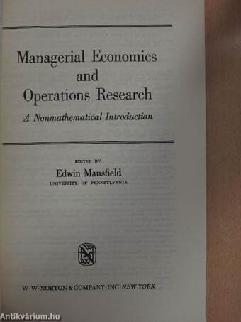 Managerial Economics and Operations Research