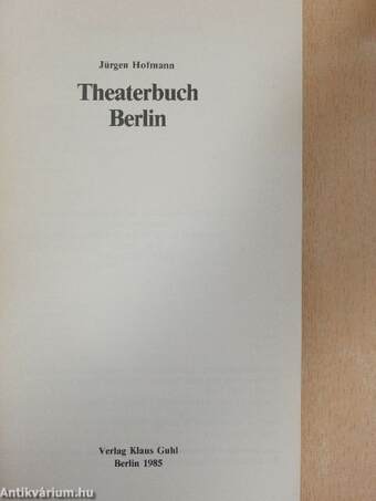 Theaterbuch Berlin