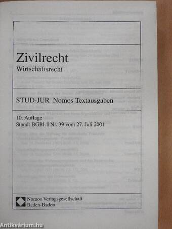 Zivilrecht - Wirtschaftsrecht