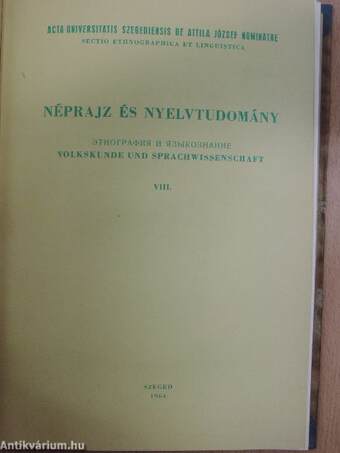 Néprajz és nyelvtudomány VII-X.