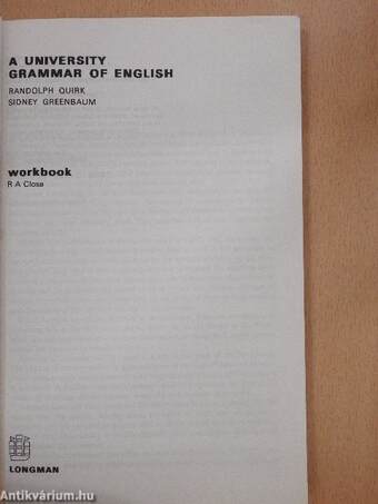 A University Grammar of English - Workbook