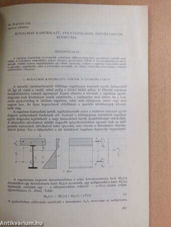 Rugalmas kapcsolatú, folytatólagos öszvértartók számítása