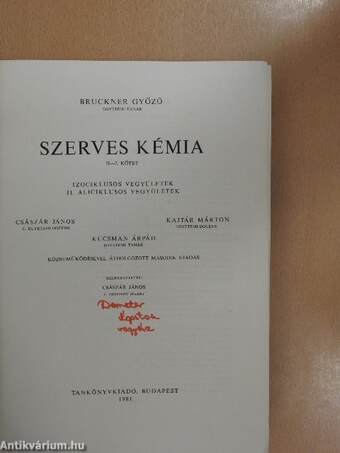 Szerves kémia II/2. (töredék)