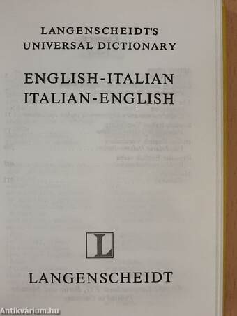 Langenscheidts Universal Dictionary English-Italian/Italian-English