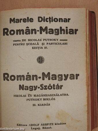 Magyar-román és román-magyar Nagy-Szótár