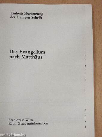 Das Evangelium nach Matthäus