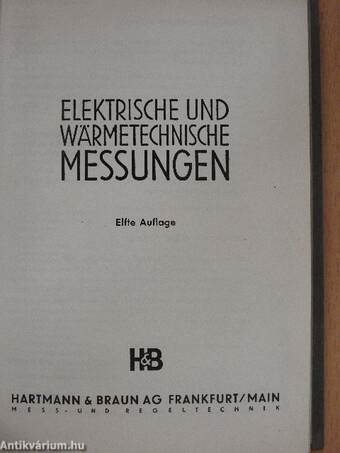 Elektrische und wärmetechnische Messungen