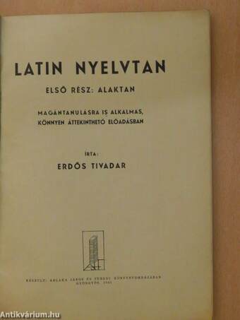 Latin nyelvtan I.