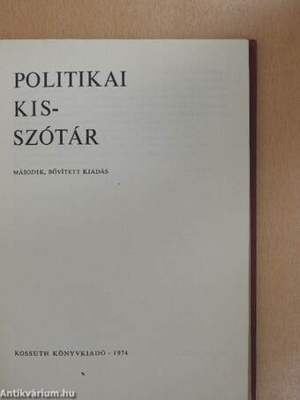 Politikai kisszótár