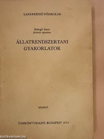 Állatrendszertani gyakorlatok