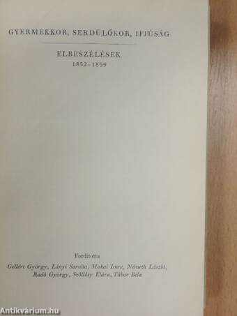 Elbeszélések 1852-1859/Elbeszélések 1863-1886/Elbeszélések 1890-1910