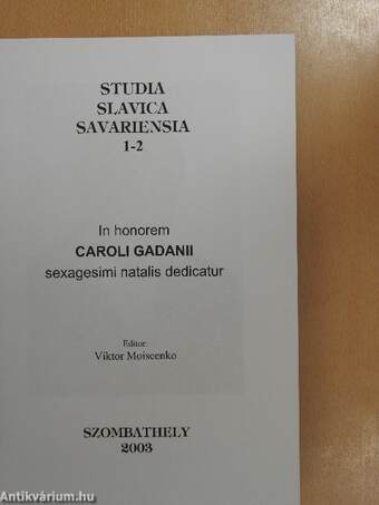 Studia Slavica Savariensia 2003./1-2.