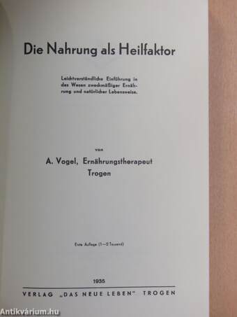 Die Nahrung als Heilfaktor